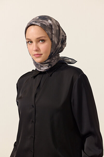 cs camellia scarf Κασκόλ Rosalie από βαμβάκι και βισκόζη - Μαύρο