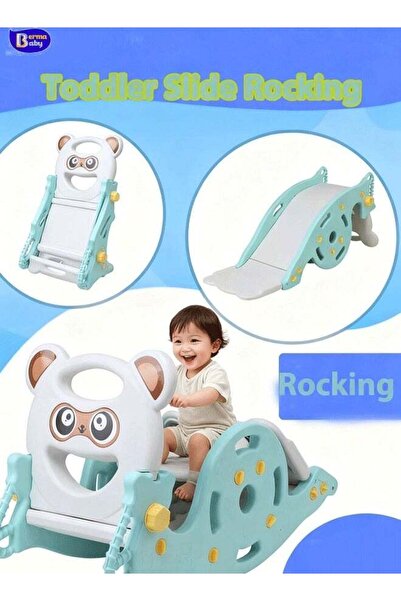 Berma Baby 5 in 1 Toddler Slide Rocking Toy, Detachable Stool, Basketball Hoo...