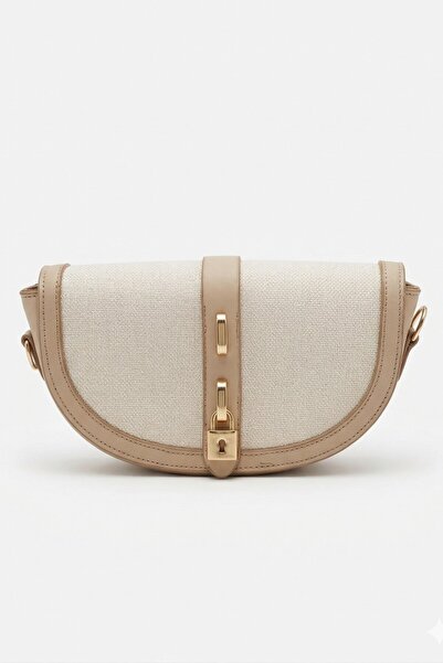 Vellamour Ecru Light Brown Women's Bag – Mini Model with Stylish Lock Accessory