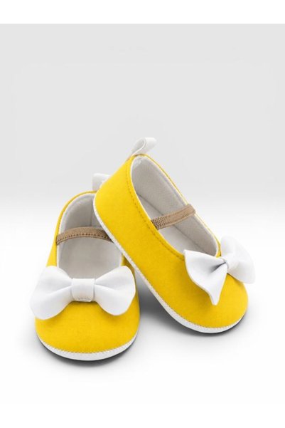 Che Sara Baby First Step Shoes Fabric Orthopedic Non-Slip Bottom Sole with Bow and Velcro Tape Zest Model
