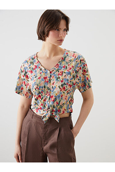 LC Waikiki V-Neck Floral Blouse