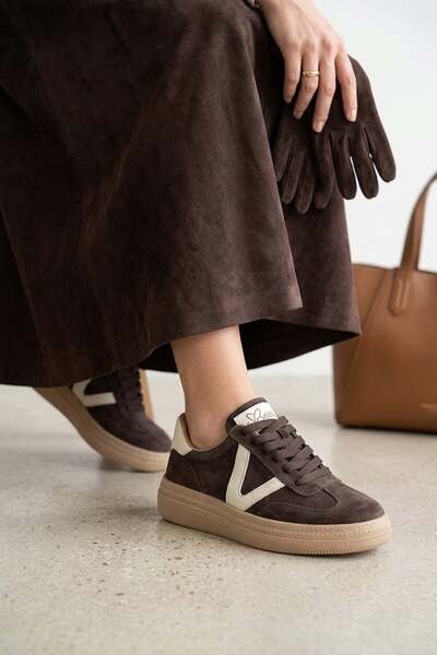 Beety 26by227.170 Women's Genuine Leather Classic Sneaker Brown