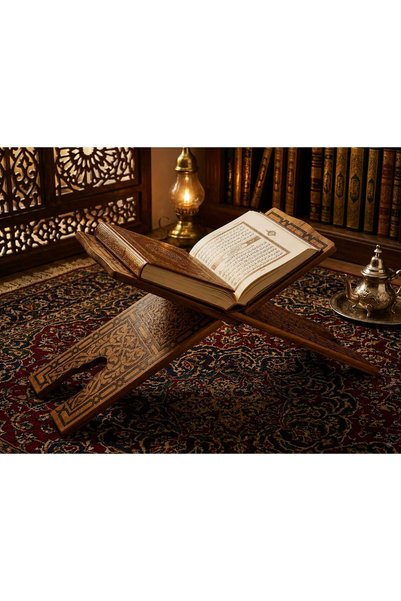 Banum Luxury Wonderful Natural Fir Wood Handcrafted Quran Holder Large Size