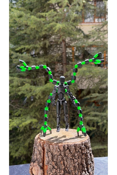 moifugyia Lucky 13 Aksiyon Figürü Robot Oyuncak 13cm Siyah ve Yeşil Mekanik K...