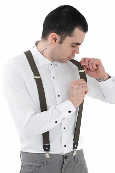ELROZO Men's Trouser Hanger with 4 Clips Adjustable Leather Connection