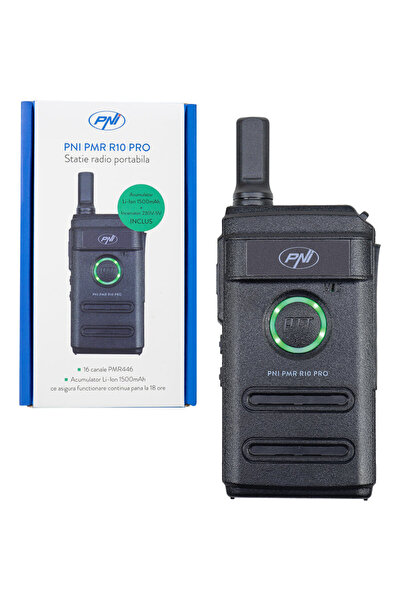 PNI Statie radio portabila PMR R10 PRO, 446MHz,0.5W, Monitor, Scan, coduri CT...