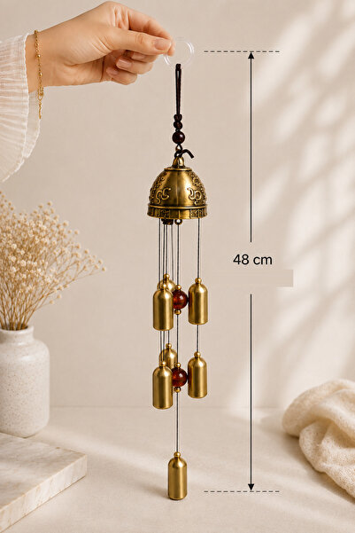 GÜZELYÜZ AVM Dekoratif Metal Rüzgar Çanı Feng Shui Balkon Bahçe Kapı Süsü 48 ...