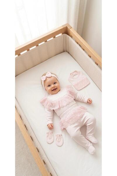 Miniday Baby Baby Girl Mevlütlük Newborn Hospital Release Lace Set of 5 100% ...