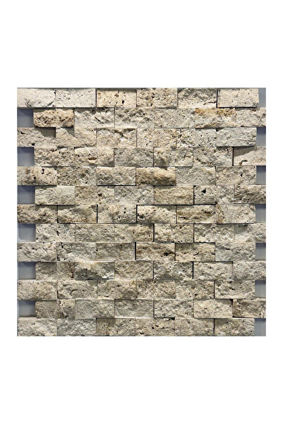 izmiryapımarket Duvar Dekor Taş- Fileli Patlatma Taş - Doğal Taş 2.5x5 cm ( 1...