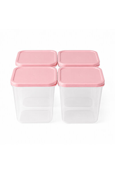 Aşkana 4-Piece 2 Liter Storage Container Set 4 Liter Total Capacity Food Cont...