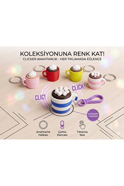 Snowy Home Clicker Coffee Cup - Hot Chocolate - Marshmallow Patterned - Blue ...