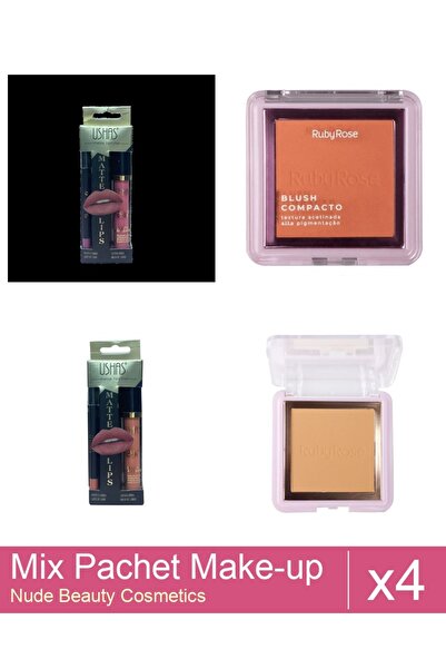 Makeup Set Mix 4 products Makeup Palettes: Ushas Lipstick + Pencil. No. 17, U...