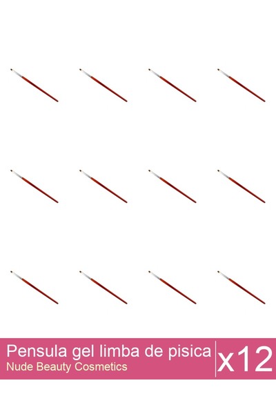 Makeup Set of 12x Cat's Tongue Gel Brush - No.6