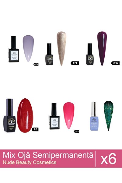 Makeup Set Mix 6 Nail Polish products: BLACK ELITE semi-permanent nail polish...
