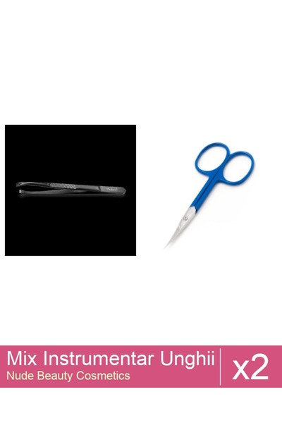 Makeup Set Mix 2 produse Forfecute: Penseta profesionala neagra subtire - One...
