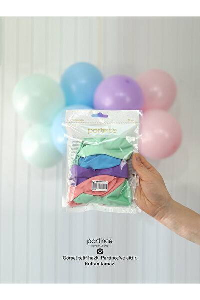 partince 12 Adet Standart Boy 12'' Mermaid Karışım Renk Balonlar