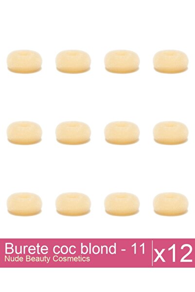 Makeup Set of 12x Blonde bun sponge - 11 cm diameter