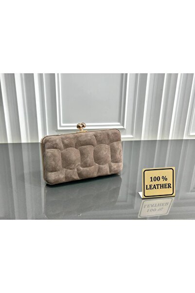 çkn sedat çakan çanta & fular & aksesuar Genuine Suede Leather Women's Clutch...