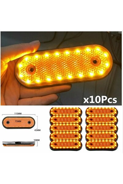AHMET OTOMOTİV 10 Adet Sarı Renk 20 Ledli Parmak Lamba 12v-24v