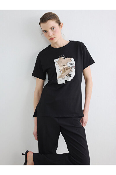LC Waikiki Nevavm Printed 100% Cotton Women's T-Shirt with a Difference