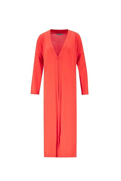 LC Waikiki Nevavm Basic Long Cardigan with Difference 24Kd2003 Red
