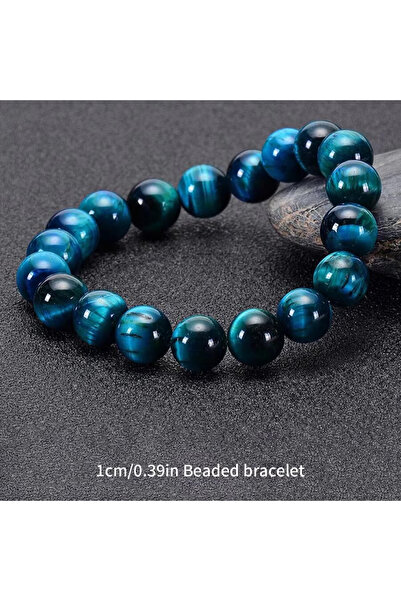 choice2 ASL70465-10 1 PC 6/8/10mm Minimalist Blue Tiger Eye Stone Beaded Brac...