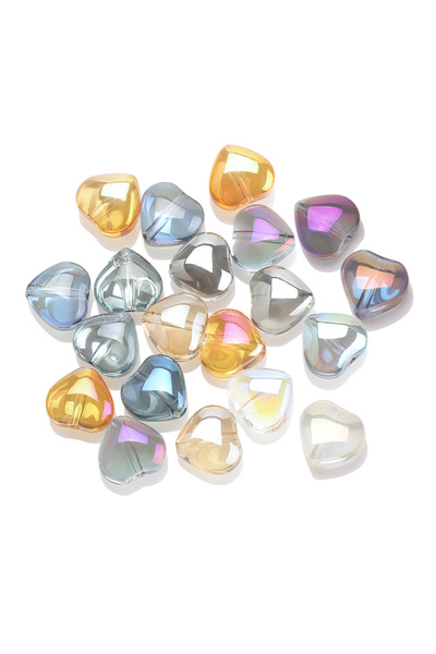 Choice12 DDHS 50 Pcs 8mm Crystal Glass Beads Love Heart Shape Straight Hole f...