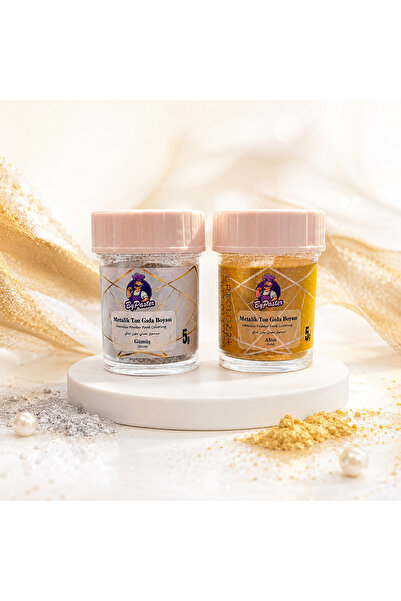 By Paster 2’li Set Yenilebilir Metalik Toz Gıda Boyası 5 Gr 2x5 gr Altın,Gümüş