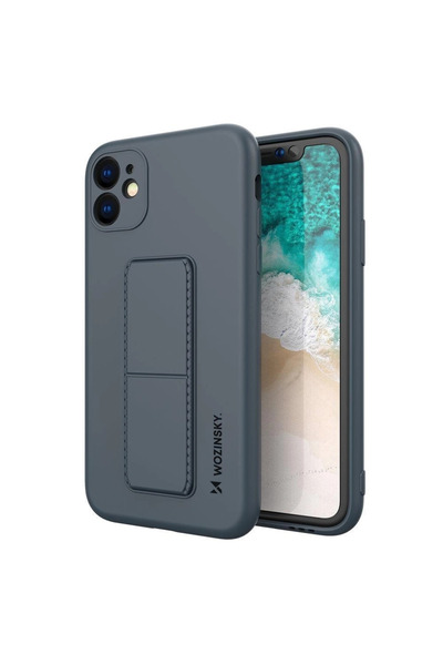 WOZINSKY Kickstand Case Silikonhülle mit Ständer iPhone 11 Pro Max Marineblau