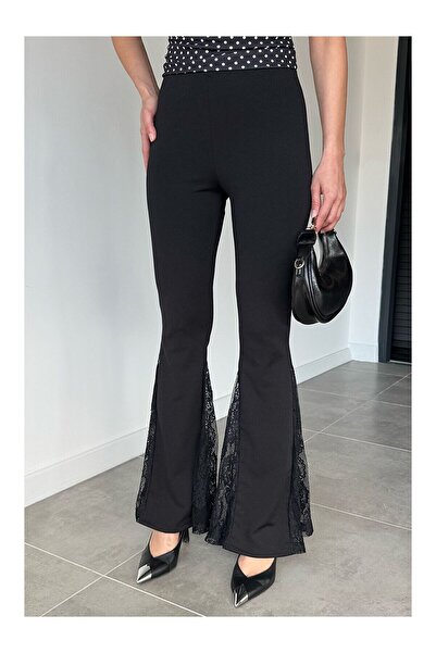 LC Waikiki Nevavm Women's Ruched Spanish Flare Pants with a Difference