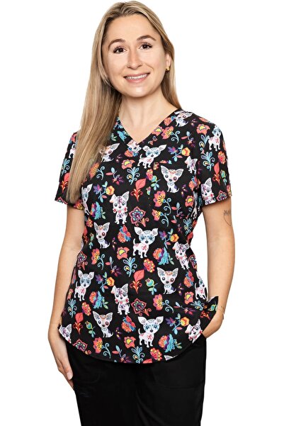 Cherokee UNIFORMS Cherokee Γνήσιο CK664 Γυναικεία Μπλούζα Scrub με Σχέδιο - Γ...