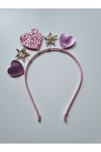 Minia Concept Kids Story Love Pink-Gold Heart and Star Detailed Girls' Crown