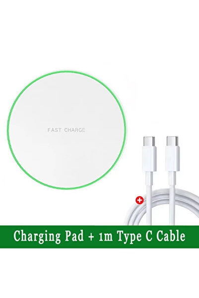 Choice6 شاحن لاسلكي أبيض من VIKEFON مع كابل LED، لوحة شحن لاسلكية مع كابل من ...