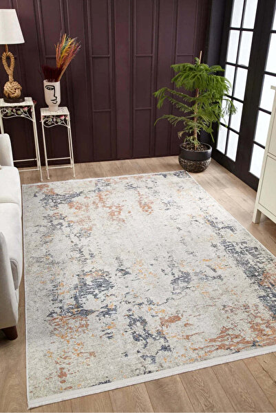 halinet Halı.Net White Modern Washable Non-Slip Living Room Carpet Haln-Hln1636