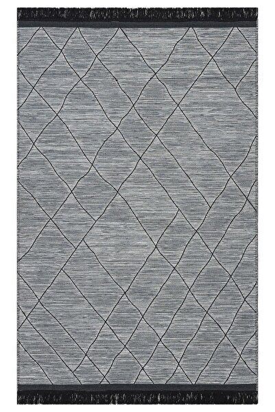 halinet Halı.Net Anthracite Modern Washable Non-Slip Living Room Carpet Eco-A...
