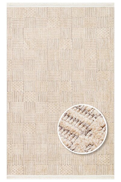 halinet Halı.Net Cream Modern Washable Non-Slip Living Room Carpet Eco-Joy-05...