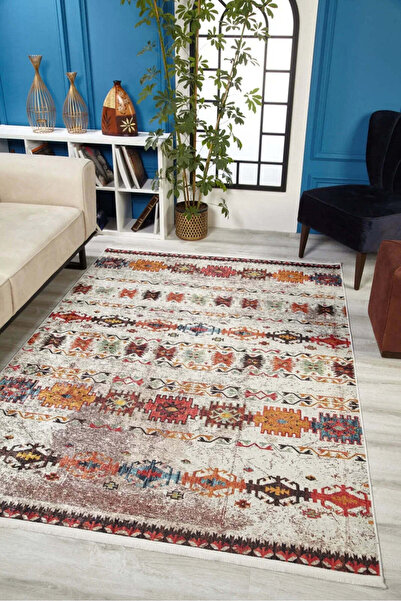 halinet Halı.Net Cream Modern Washable Non-Slip Living Room Carpet Haln-Hln1668