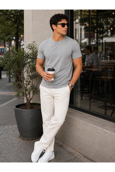 Piano Luce Premium Men's T-Shirt 50% Cotton 50% Polyester Soft Durable Fabric Basic Fit Casual & Sports Single Tshirt