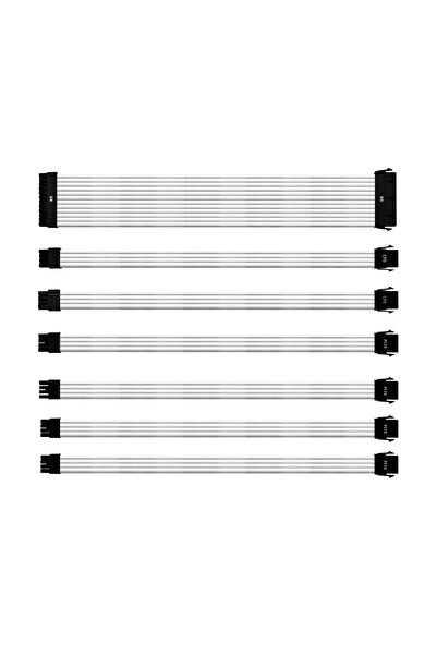 Cooler Master PVC PSU Extension Cable Kit 30 cm Length - White