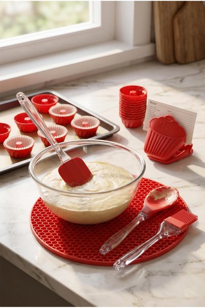 EWs Silicone 6 Piece Heat Resistant Kitchen Prep Set