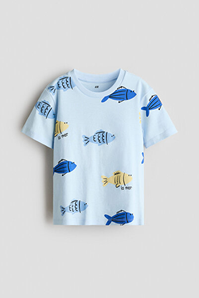 H&M Pamuklu ve Baskılı Tişört