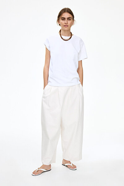 H&M Pamuklu ve Barrel Paçalı Pantolon