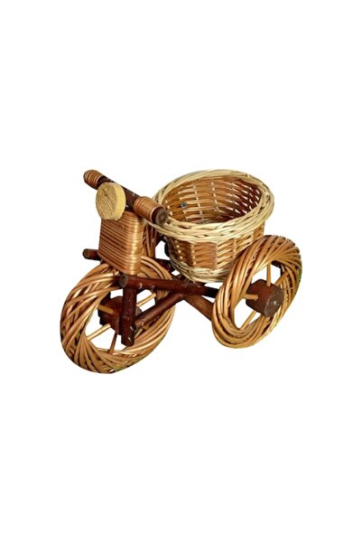 OEM Ghiveci decorativ din răchită, model bicicletă, 32x27 cm