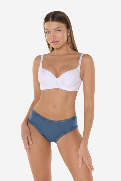 Malabadi Women's Blue 2-Pack Extra Soft Micro Modal Lace Slip Panties 700