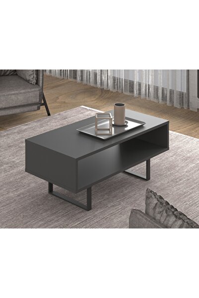 MERT SERT MOBİLYA Nivela Orta Sehpa 90cm x 45 cm Metal Ayaklı