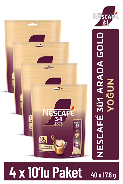 Nescafe Nescafé 3ü1 Arada Gold Yoğun 10'lu Çoklu Paket (4 Adet)