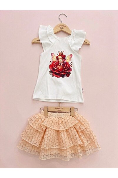 Lovare Girl's Princess Patterned Tulle Skirt Dress