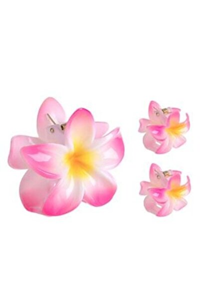 SHOPIENS Set de agrafe de păr cu orhidee fuchsia pentru femei 4-8 cm - 3 bucăți