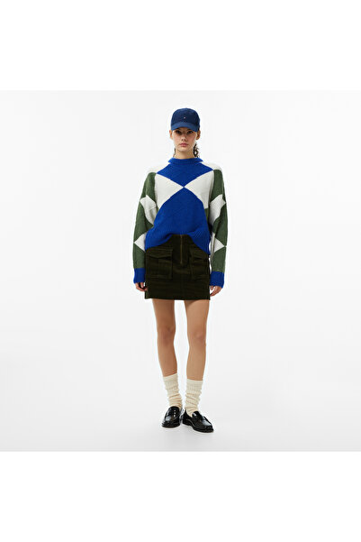 Tommy Hilfiger Corduroy Mini Kadın Yeşil Etek