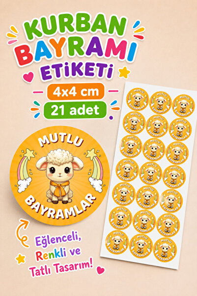 Sticker Ekspres 21 Adet Mutlu Bayramlar Etiketi Kurban Bayramı Hediye Kutusu ...
